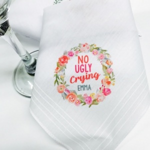 'No Ugly Crying' Personalised Handkerchief